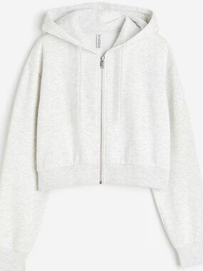 H&M Cropped Hooded Sweatshirt Jacket